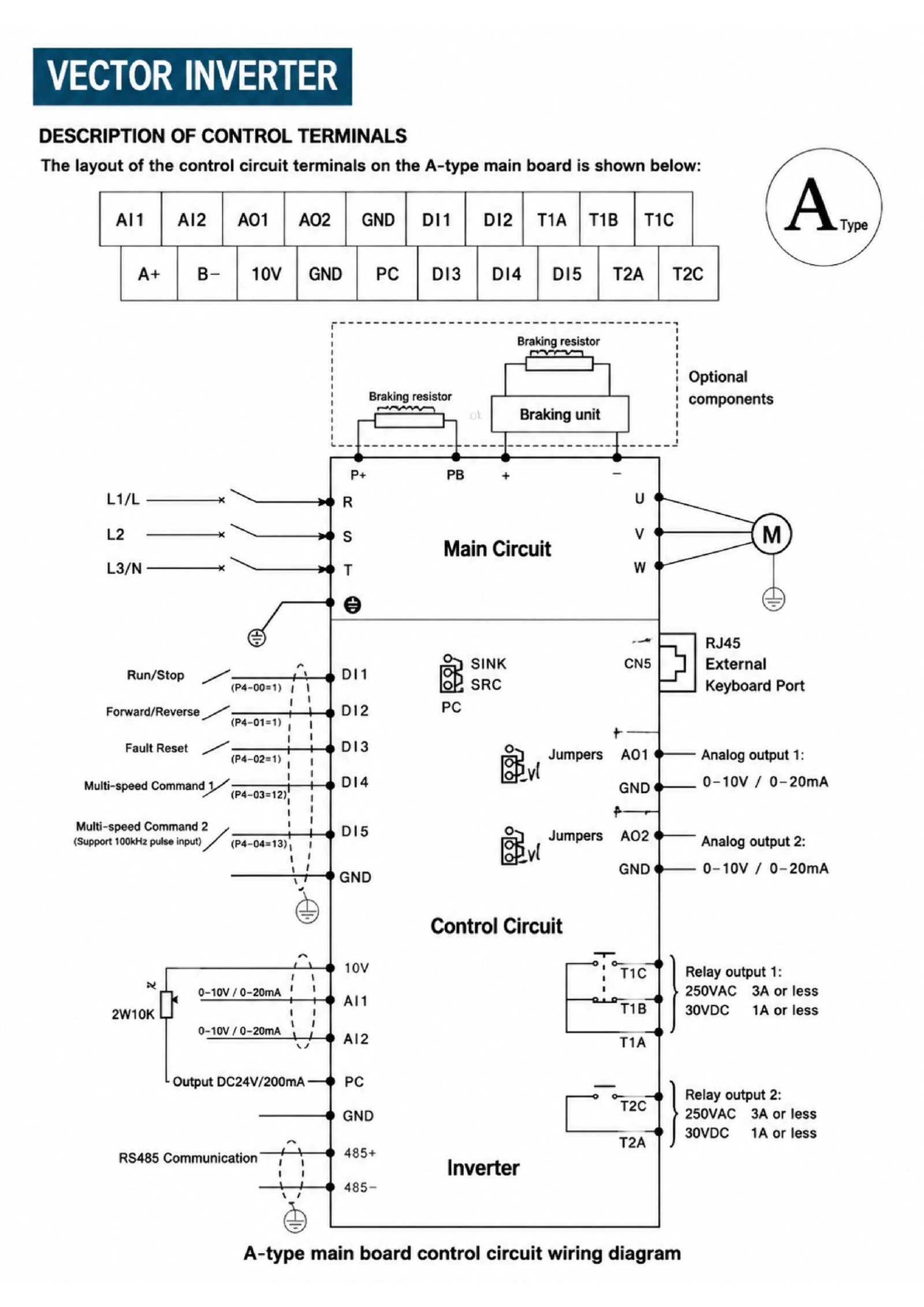 A-Type Control Board Wiring Diagram