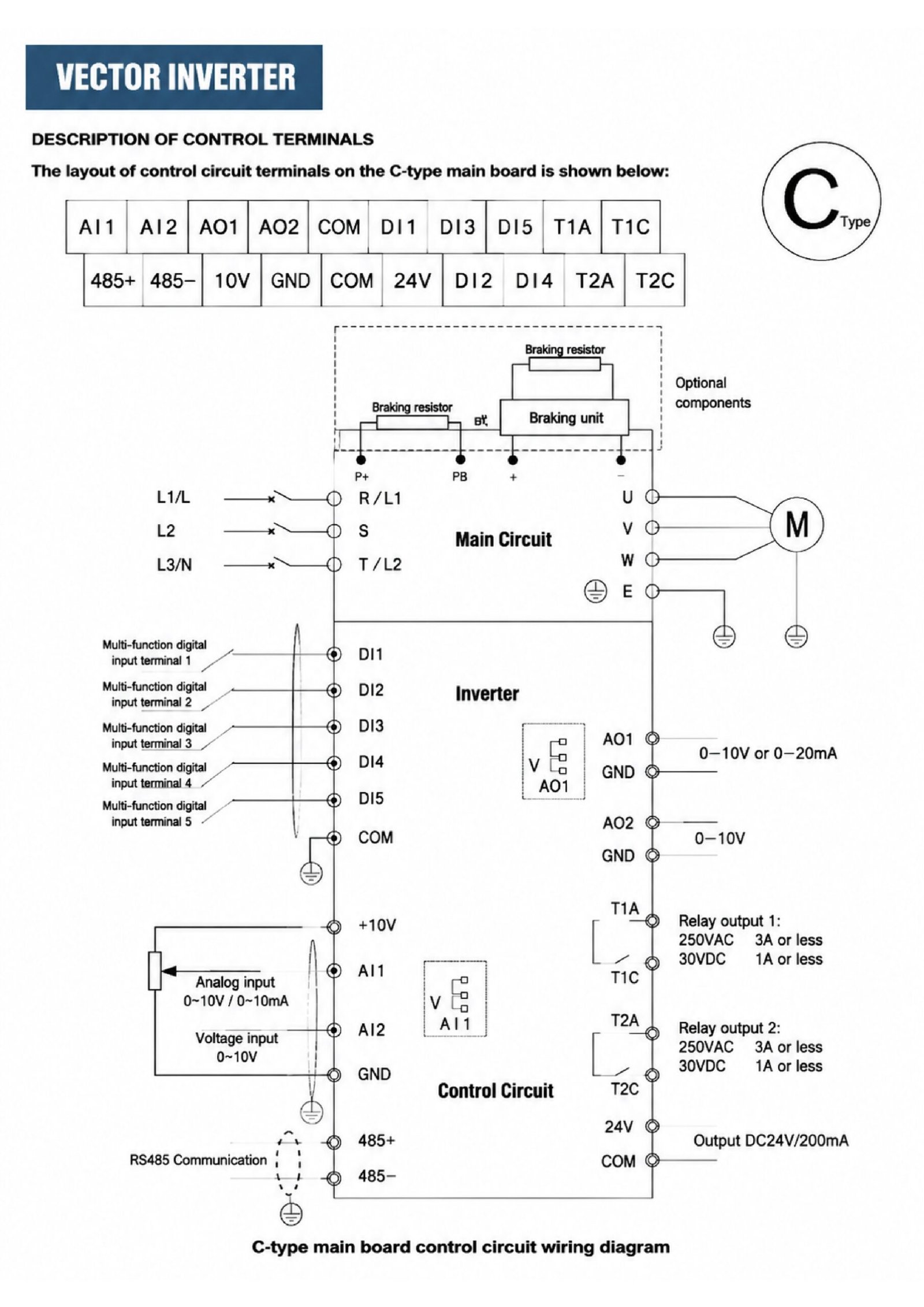 C-Type (Mid Power) Control Board Wiring Diagram